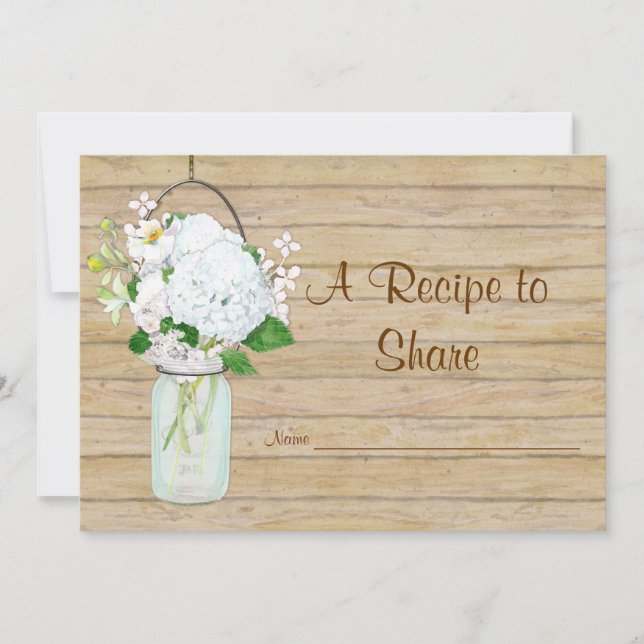 Receita Jarra Mason Rústica Country Hydrangea Azul (Frente)