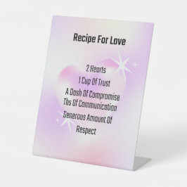 Receita para exibição de amor para casamento ou no