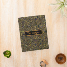 Receita Personalizada de Mosaico Preto e Dourado V