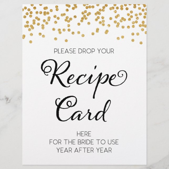 Receita SIGN para a noiva, noiva e Chá de casament (Frente)