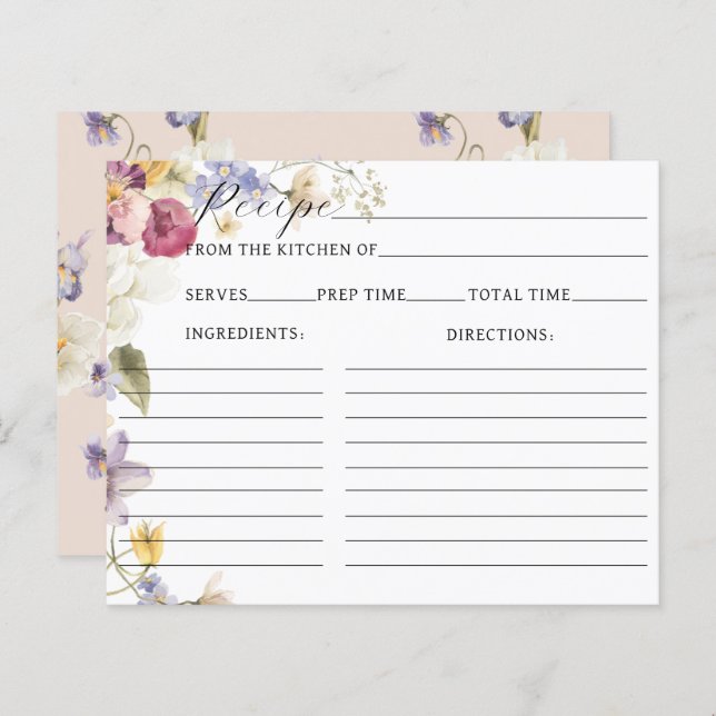 Receitas do Chá de panela Boho de Flores Selvagens (Frente/Verso)