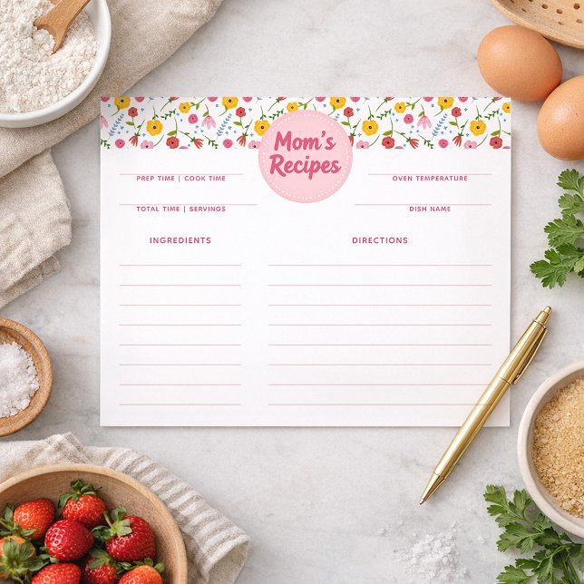 Receitas Personalizadas da Mamãe Cartões de Receit (Recipe Card)
