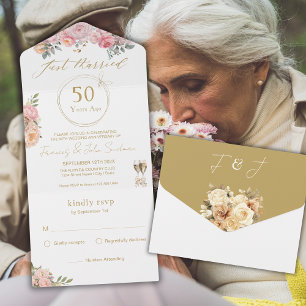 Recem casados 50º Aniversário do Casamento Pink Pe