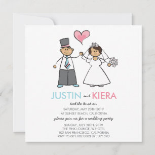 Recém-Casados Anúncio de Casamento de Desenho Anim
