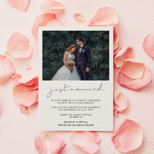 Recem casados Anúncio minimalista manuscrito