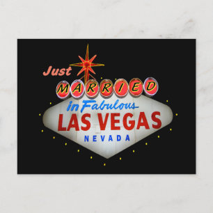 Recem casados em cartões de casamento de Vegas