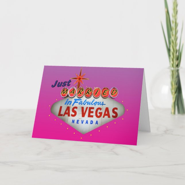 Recem casados em Las Vegas que Wedding convites (Frente)