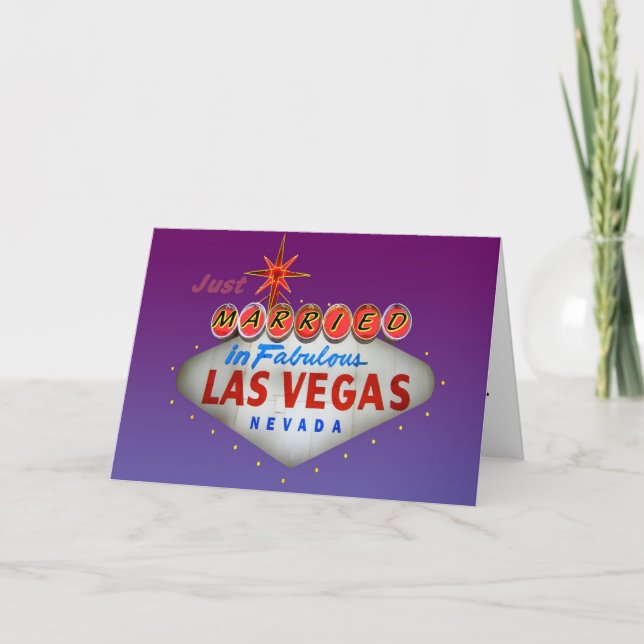 Recem casados em Las Vegas que Wedding convites (Frente)
