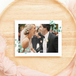 Recem casados Floral Elegante Eucalyptus Verde Pea