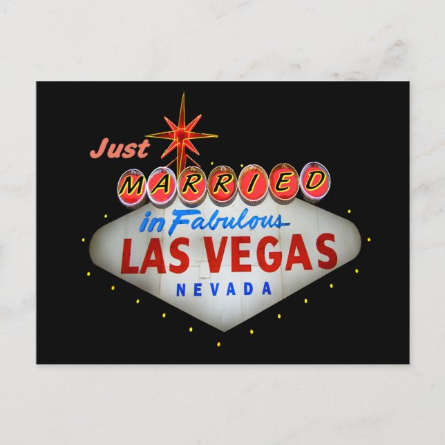 Recem casados nos cartões de casamento de Vegas (Frente)