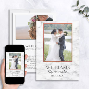 Recepção de Anúncio de Casamento de Foto em Cobre 