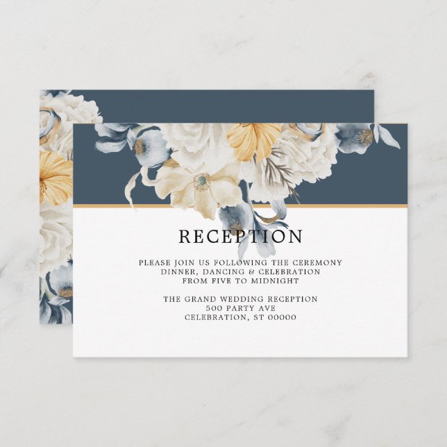 Recepção de casamento AZUL| (Frente/Verso)