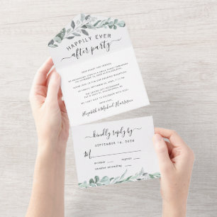 Recepção de Casamento com Aquarela de Vegetação de