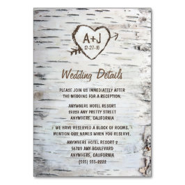 Recepção de casamento da árvore de aves + Cartões 