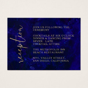 Recepção de casamento de Caligrafia Azul Moderna