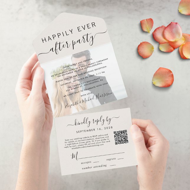 Recepção de casamento de Código QR de Foto Elegant (Criador carregado)