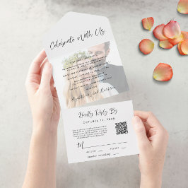 Recepção de casamento de Código QR de Foto Elegant