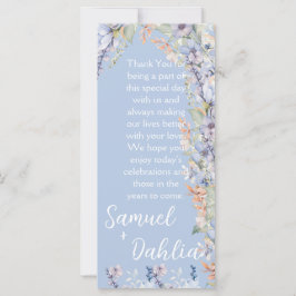 Recepção de casamento de flor selvagem azul Obriga