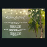 Recepção de casamento de Palma de Praia   Cartões<br><div class="desc">Recepção de casamento de Palma de Praia Cartões de Hotel - inclua esses cartões detalhados para informar seus convidados sobre o local de recepção, o cronograma de recepção e as informações do hotel para facilitar o planejamento. Você pode adicionar mais informações, se necessário, clicando no botão Personalizar acima. Consulte a...</div>