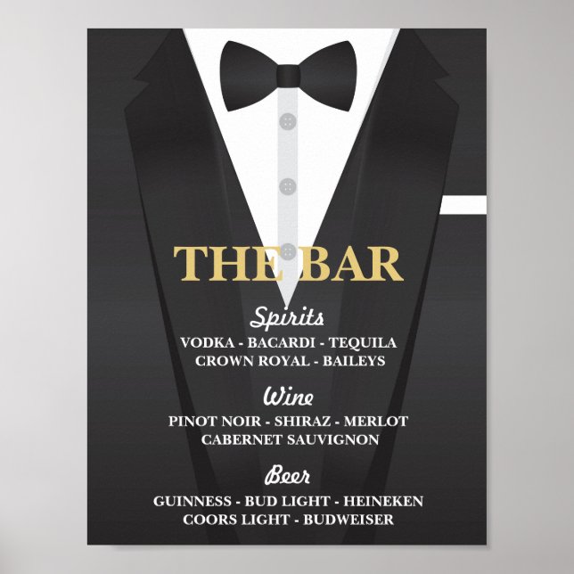 Recepção de casamento de Poster Tuxedo (Frente)