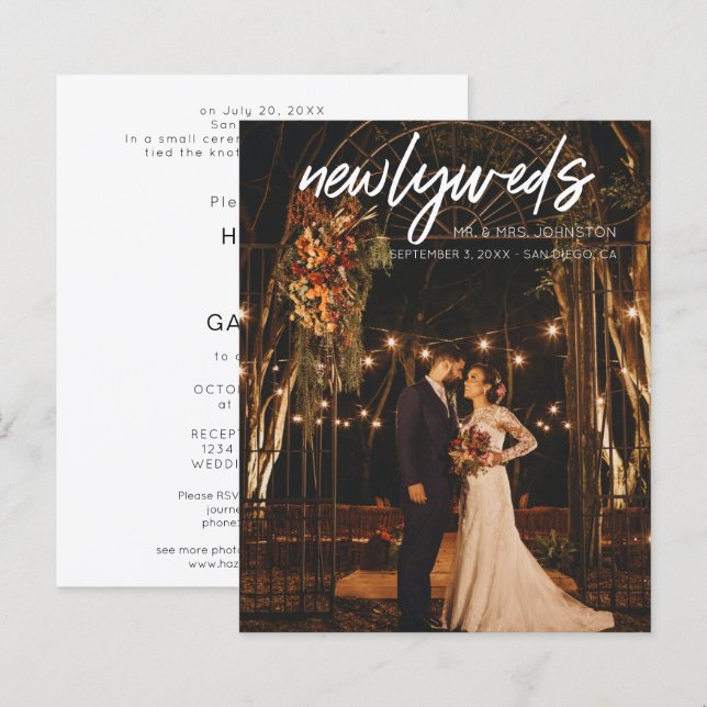 Recepção de casamento de Posto de Fotografias W 1 (Frente/Verso)