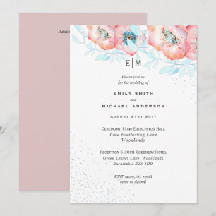 Recepção de casamento de Rosa com poeira azul Hell