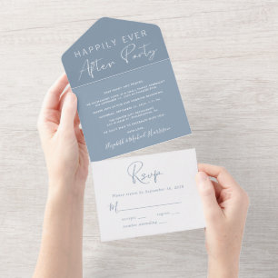 Recepção de Casamento Dusty Blue Felizes para Semp