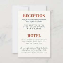 Recepção de casamento e cartão de hotel Terrazzo S