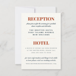 Recepção de casamento e cartão de hotel Terrazzo S
