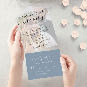 Recepção de Casamento Elegante em Azul Poeirento