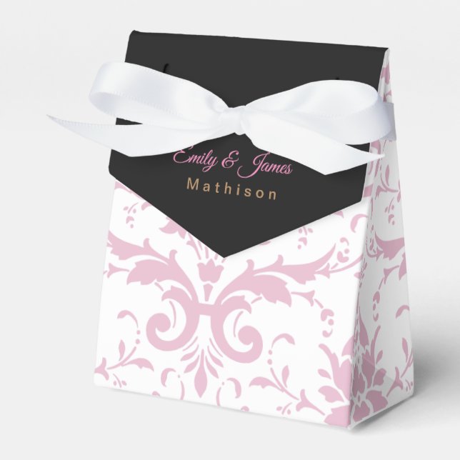 Recepção de casamento Favoritos Caixas Cor-de-rosa (Frente)