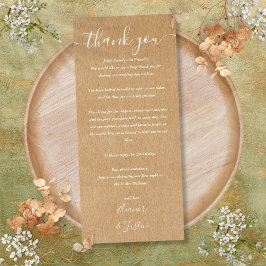 Recepção de casamento Obrigado Cartão De Lugar Rus