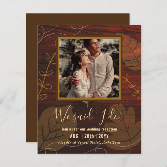 RECEPÇÃO DE CASAMENTO ORÇAMENTAL Convide Com FOTO  (Frente/Verso)