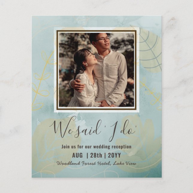 RECEPÇÃO DE CASAMENTO ORÇAMENTAL Convide Com FOTO  (Frente)