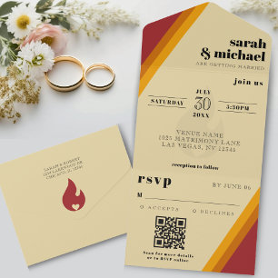 Recepção de casamento Retro Fire Heart Strike