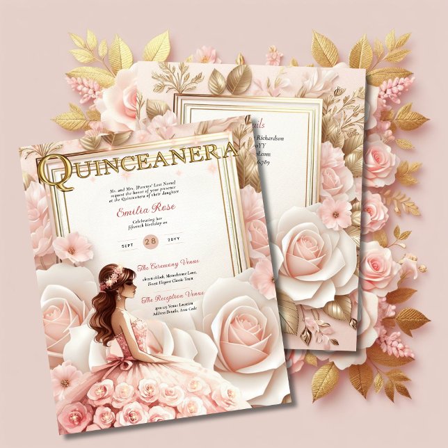 Recepção de Cerimônia de Quinceanera Rosa Esmagada (Criador carregado)