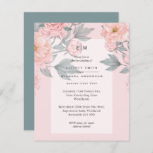 Recepção de Convite de casamento de Sage PEONIES d