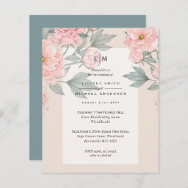Recepção de Convite de casamento de Sage PEONIES d