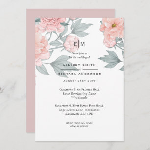 Recepção de Convite de casamento Pêssegos Rosa-Esb