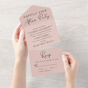 Recepção Feliz para Sempre Casamento Blush