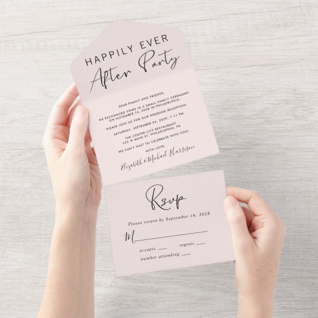 Recepção Feliz Para Sempre Casamento Rosa (Aba destacável)