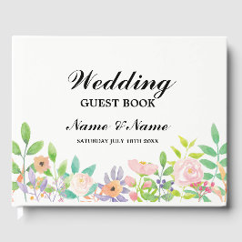 Recepção Floral de Aquarela do Livro Convidado de 