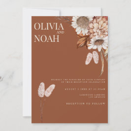 Recepção Floral de Terracotta Queda Convite