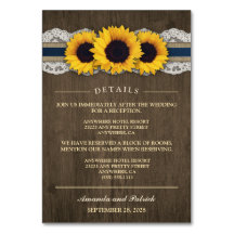 Recepção Rústica de Girassol + Cartões de Hotel