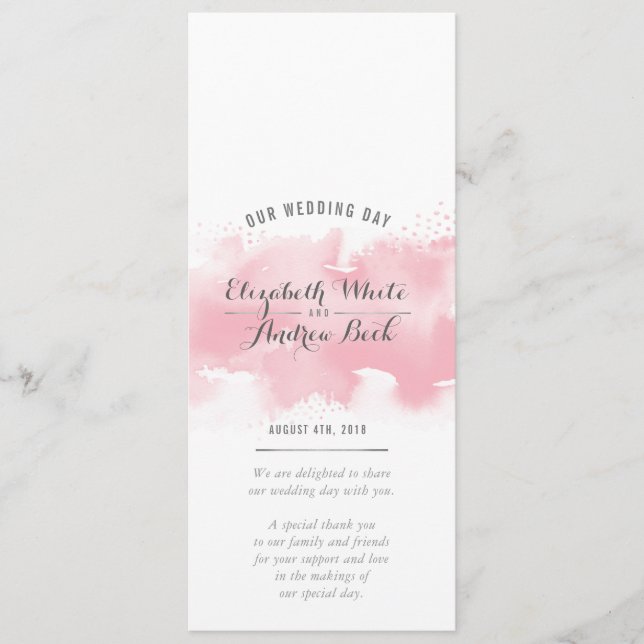 RECEPÇÃO WEDDING MENU aquarela cinza rosa pincelad (Frente)