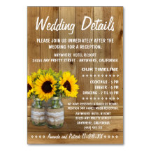 Recepções de casamento de girassol + Cartões de al