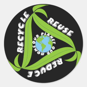 Reciclar, Reutilizar, Reduzir os adesivos