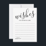 Recomendação e Cartão de Desejo de Casamento de Sc<br><div class="desc">Adicione um toque pessoal ao seu casamento com um moderno guião de casamento e um cartão de desejos. Este cartão de conselho apresenta o título no estilo de fonte preto moderno da caligrafia e detalhes no estilo de fonte preto moderno sans serif em fundo branco. Perfeito para casamento, chá de...</div>