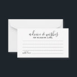 Recomendação e Cartão de Desejo de Casamento de Sc<br><div class="desc">Adicione um toque pessoal ao seu casamento com um moderno conselho de casamento e um cartão de desejos. Este cartão de conselho apresenta o título no estilo de fonte preto moderno da caligrafia e detalhes no estilo de fonte preto moderno sans serif em fundo branco. Perfeito para casamento, chá de...</div>
