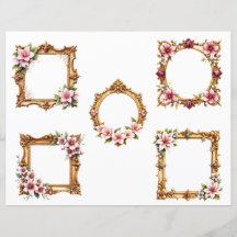Recortes de Papel de Scrapbook de Moldura Floral B